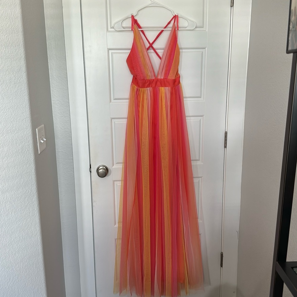 Sunrise tulle multicolor maxi dress Luxxel